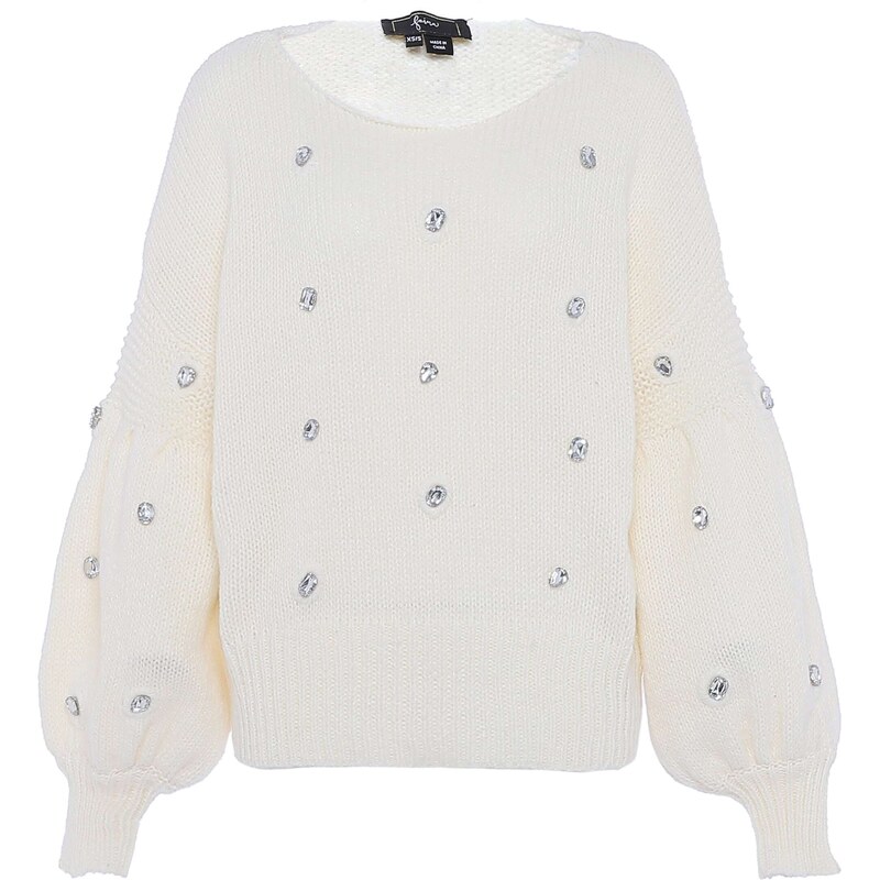 faina Sveter strieborná / biela ako vlna 57349008