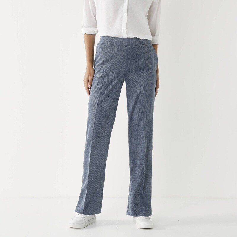 Široké menčestrové nohavice modrá džínsová 040 Blancheporte 57360276