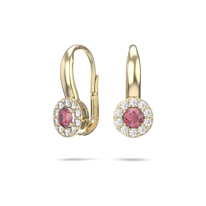 Náušnice zo žltého zlata s červeným očkom 23229/ZCX 50341853