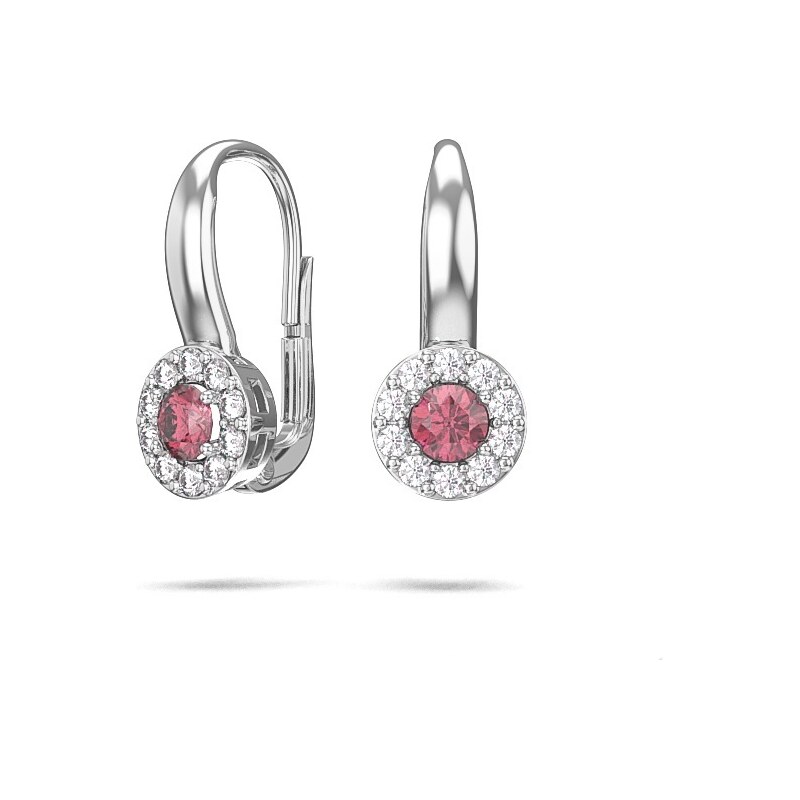 Náušnice z bieleho zlata s červeným očkom 23229/BCX 50348038