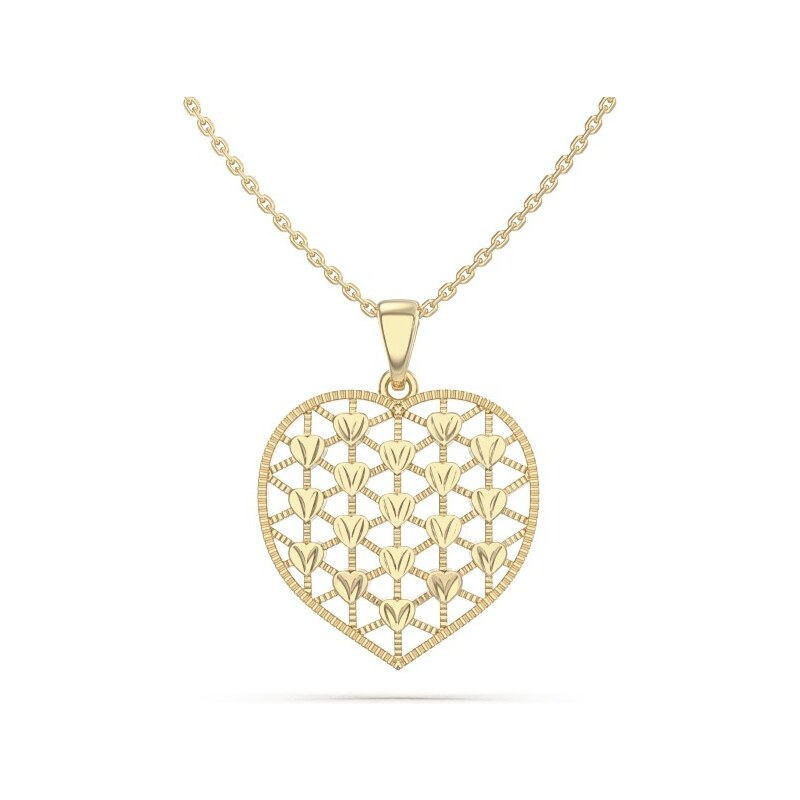 Zlatý prívesok - srdce 50327415