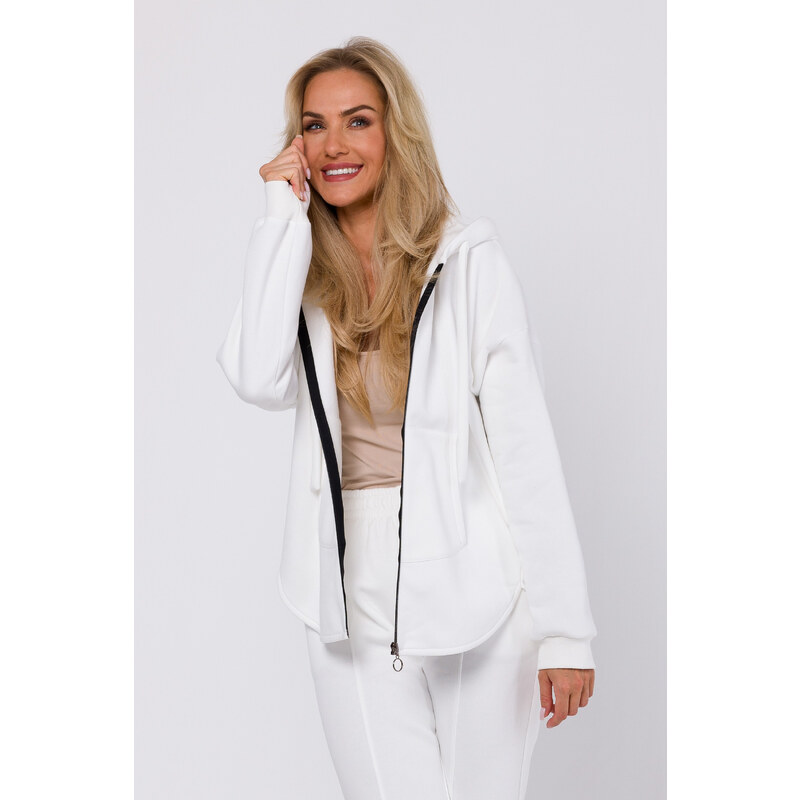 MOE Mikina s kapucňou na zips M761 | ecru M761 47027954