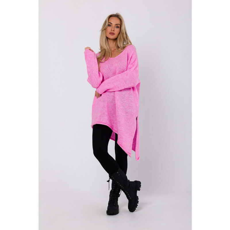 MOE Asymetrický sveter M769 | ružová M769 47378386