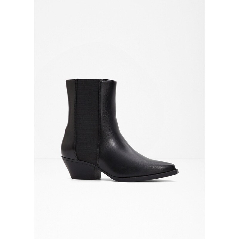 bonprix Kovbojské krátke čižmy, farba čierna 57336266