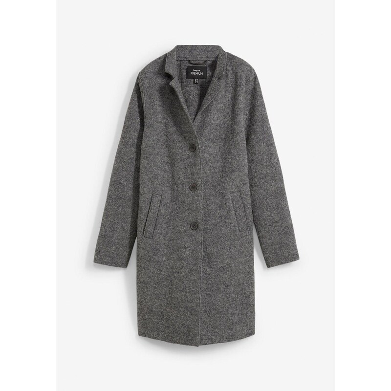 bonprix Vlnený kabát, farba šedá 57336270