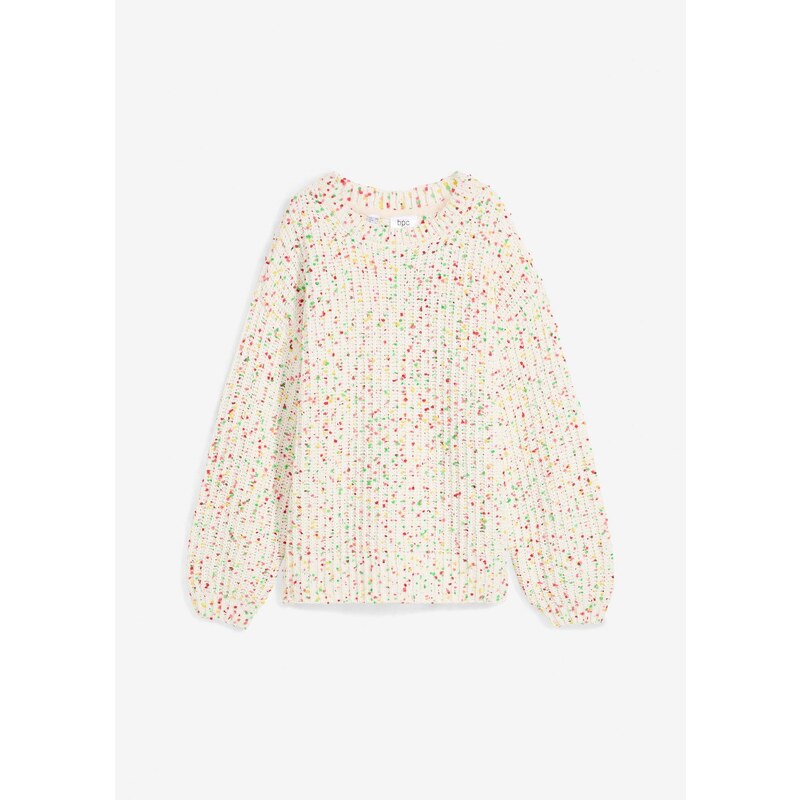 bonprix Pulóver oversize, farba biela 57402404