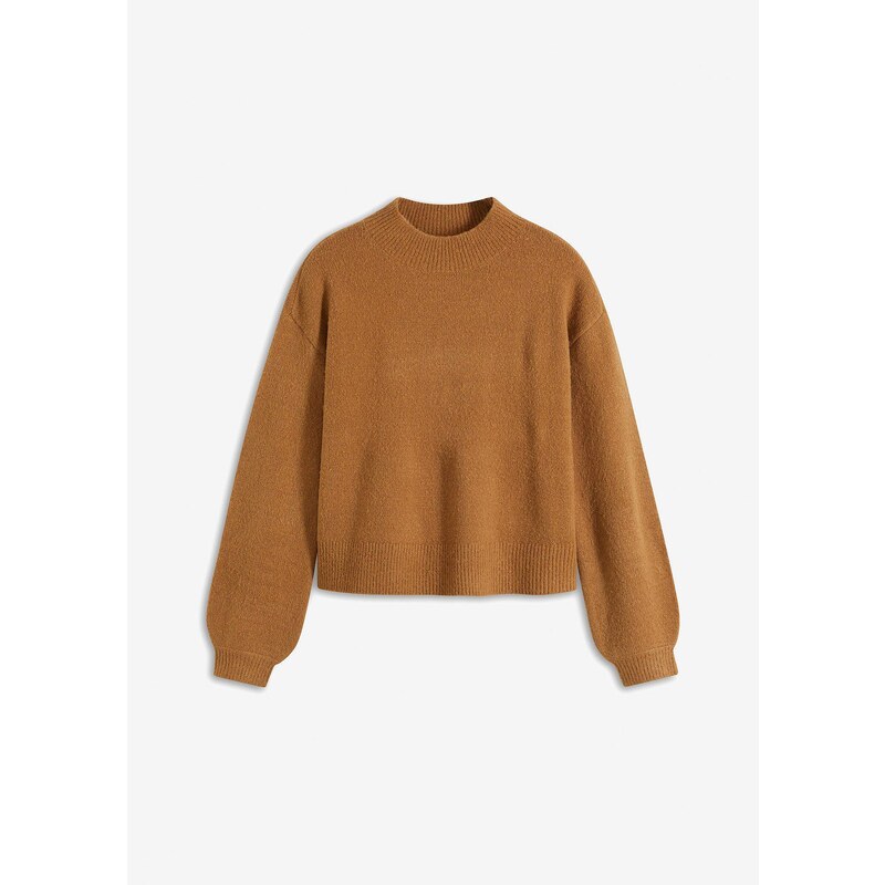 bonprix Krátky pulóver, farba hnedá 57336499