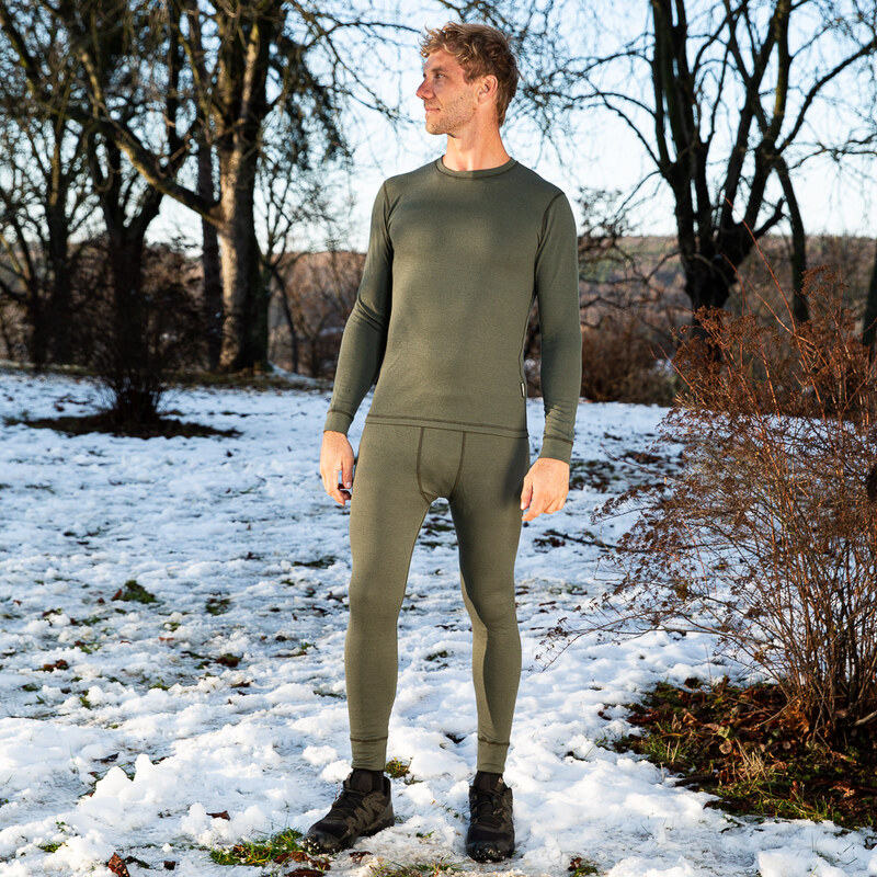 TERMOVEL Pánske khaki vlnené spodky 57405692