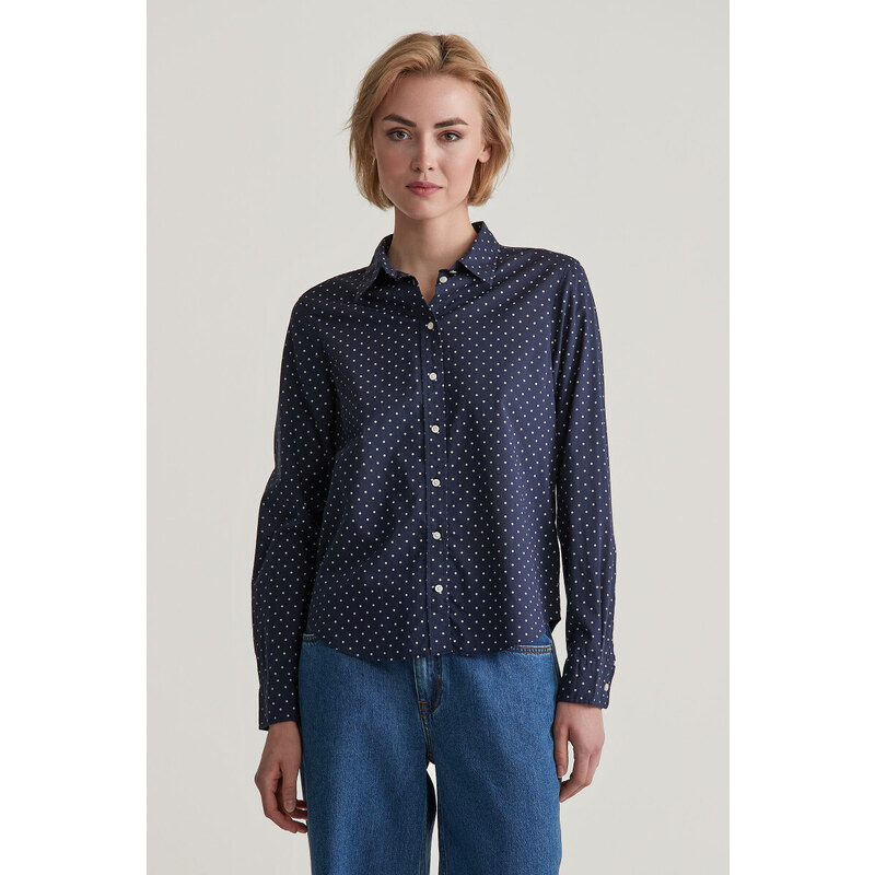 KOŠEĽA GANT REG DOT PRINT CTN VOILE SHIRT EVENING BLUE 57412741