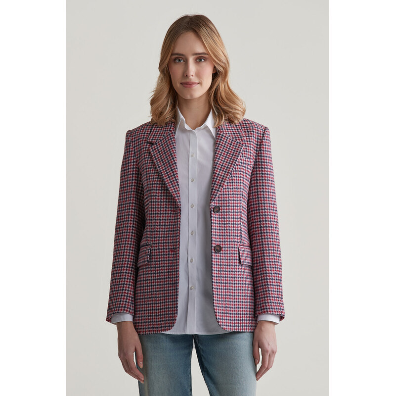 SAKO GANT REG HOUNDSTOOTH BLAZER BRIGHT RED 57412748