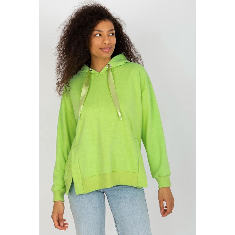 MladaModa Mikina s kapucňou model 40215 zelená 57436425
