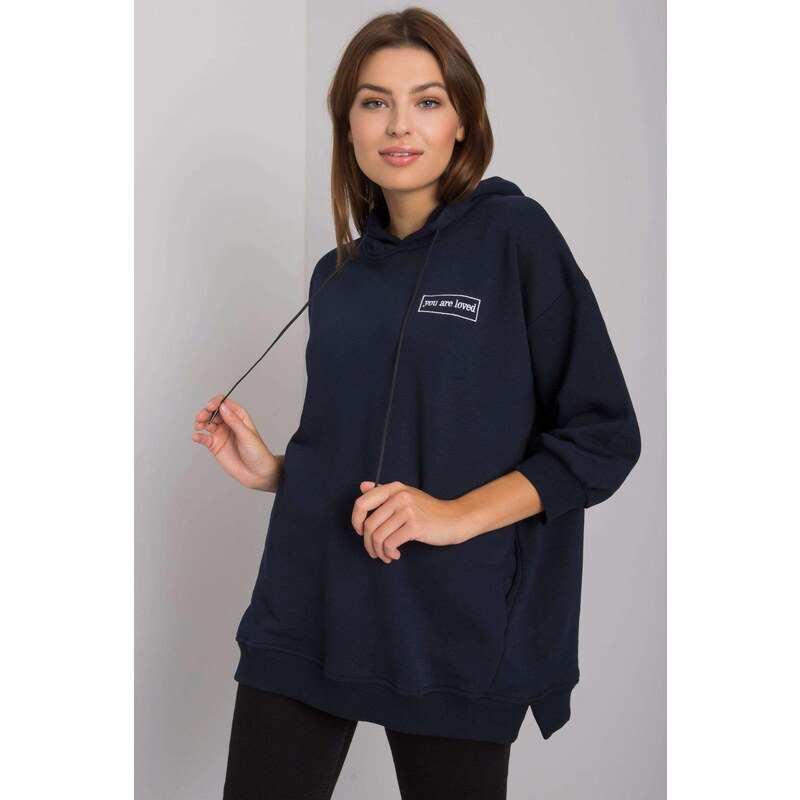 MladaModa Mikina Leora s kapucňou a vreckami námornícka modrá 57436455