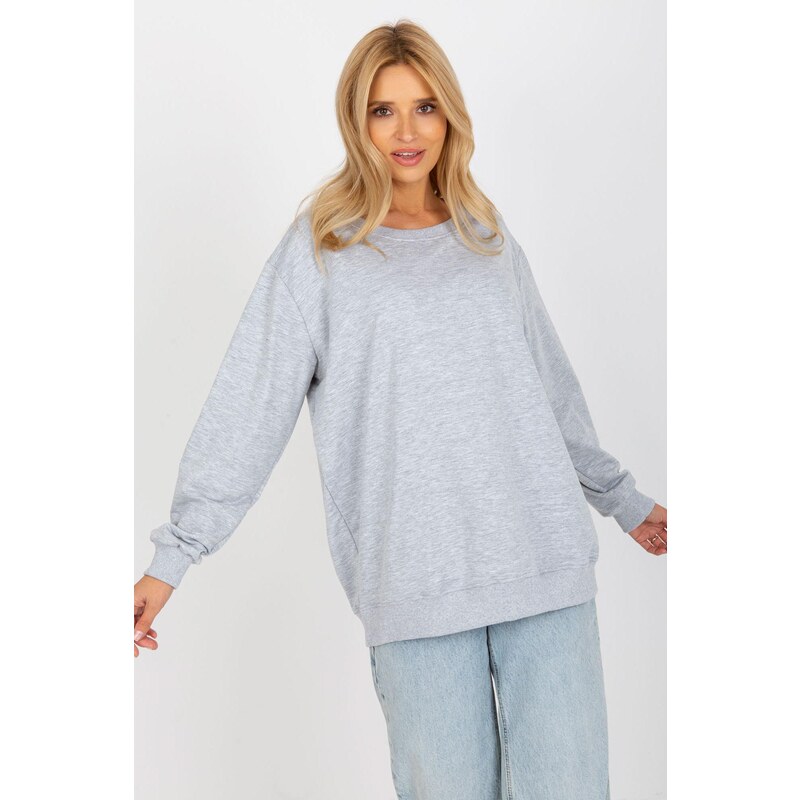 MladaModa Mikina bez kapucne model 09403 šedá 57436465