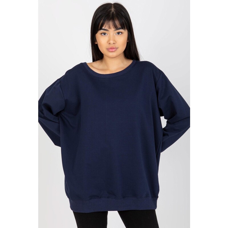 MladaModa Mikina bez kapucne model 09403 námornícka modrá 57436467