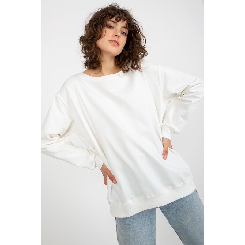 MladaModa Mikina bez kapucne model 09403 farba ecru 57436468