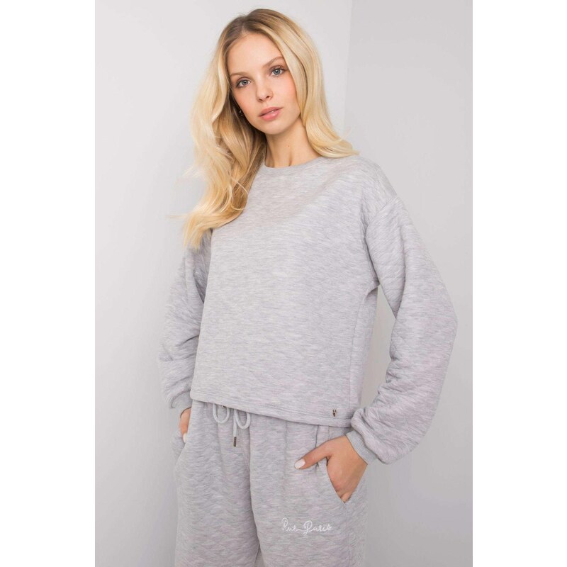 MladaModa Prešívaná mikina Kerstine bez kapucne šedá 57436486