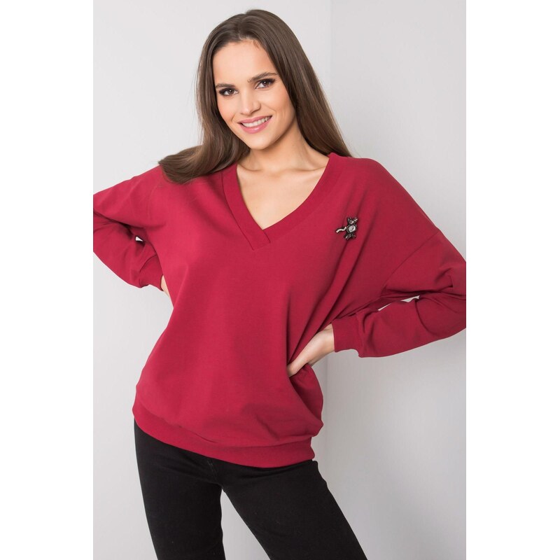 MladaModa Mikina Marsylia s aplikáciou bordová 57436489