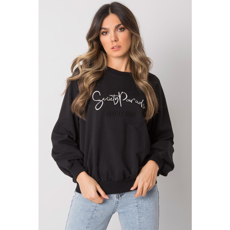 MladaModa Bavlnená mikina Harriette s 3D nápismi čierna 57436505