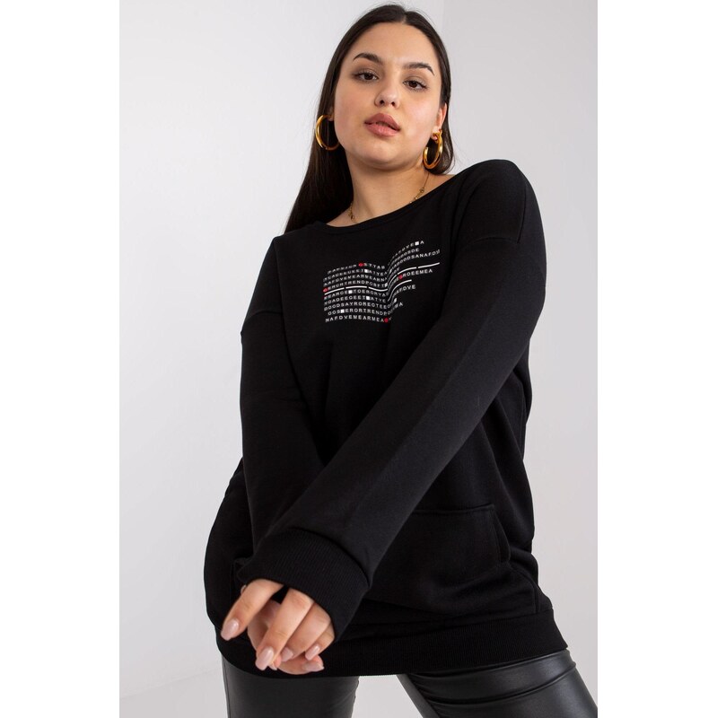 MladaModa Oversize mikina Desiree s potlačou a klokaním vreckom čierna 57436519