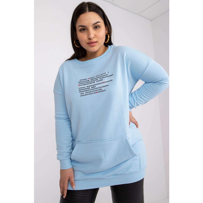 MladaModa Oversize mikina Desiree s potlačou a klokaním vreckom 57436523