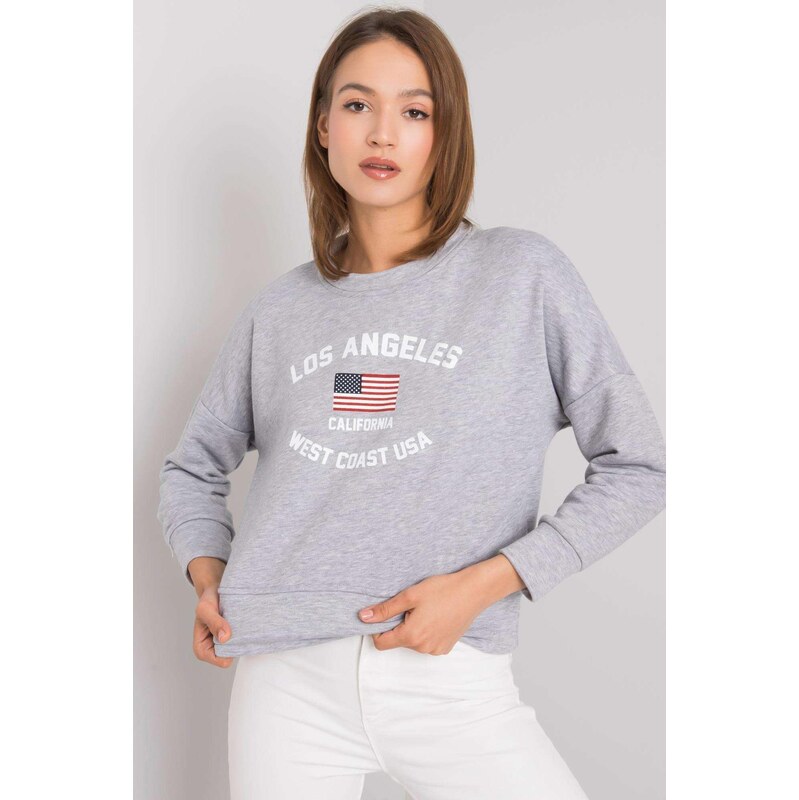 MladaModa Bavlnená mikina Loretta bez kapucne šedá 57436538