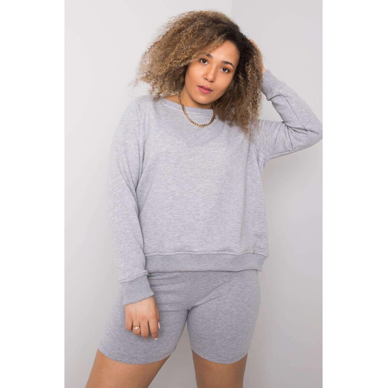 MladaModa Oversize mikina Donna bez kapucne šedá 57436544