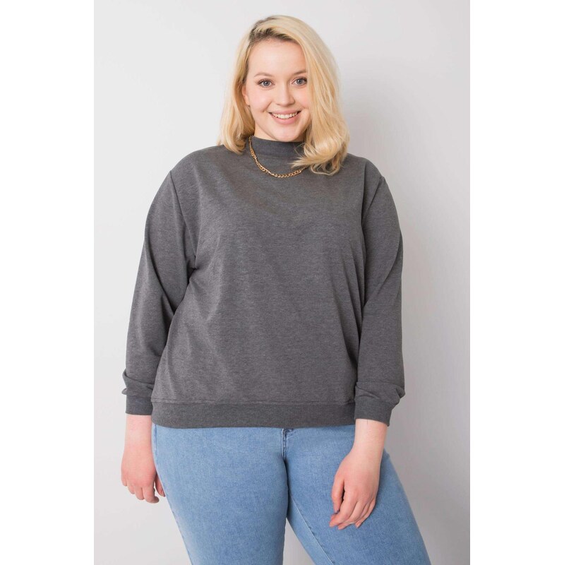 MladaModa Oversize mikina Harmony so stojačikom grafitová 57436548