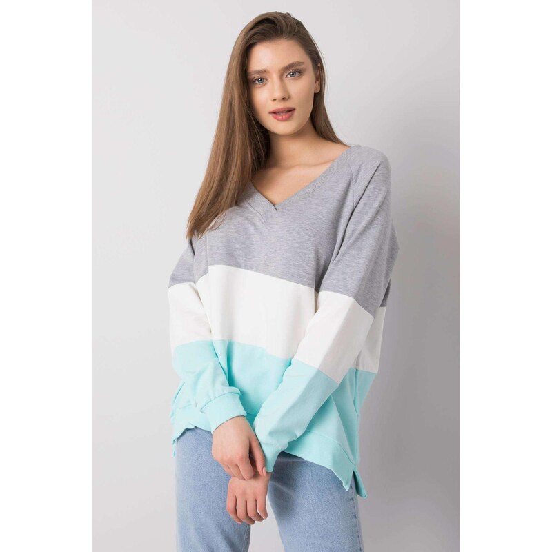 MladaModa Trojfarebná mikina Lotta so srdiečkovým výstrihom vpredu aj 57436554