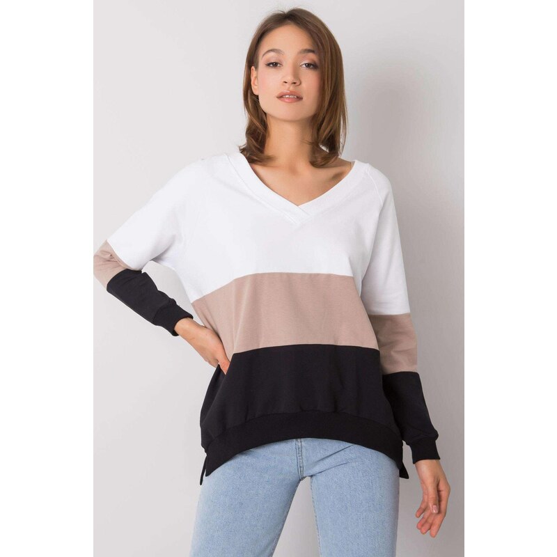 MladaModa Trojfarebná mikina Lotta so srdiečkovým výstrihom vpredu aj 57436555