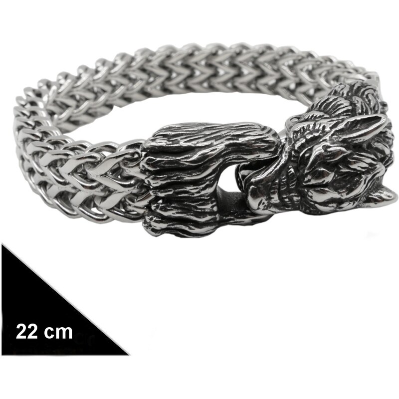 CITY STORM Pánsky náramok z chirurgickej ocele s motívom vlka 66889095