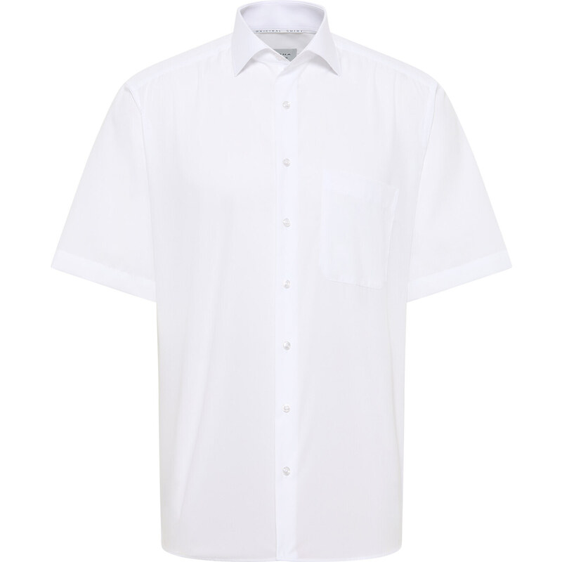 Pánska biela nežehlivá košeľa ETERNA COMFORT Fit s krátkym rukávom zo 59068742