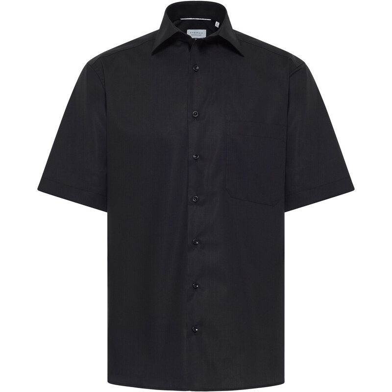 Pánska čierna nežehlivá košeľa ETERNA COMFORT Fit s krátkym rukávom zo 59068741