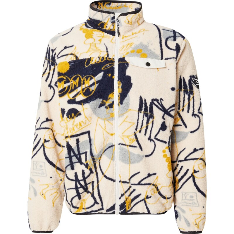 Iriedaily Flisová bunda Insaneia béžová / námornícka modrá / žltá / 57557478