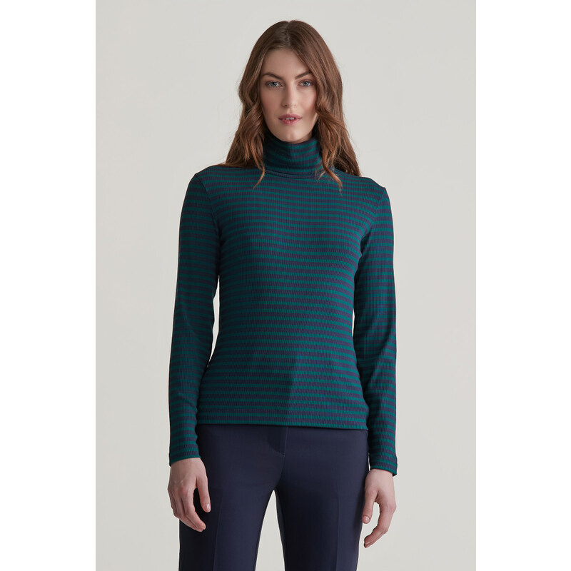ROLÁK GANT SLIM STRIPED RIB TURTLENECK DEEP FOREST 57453073