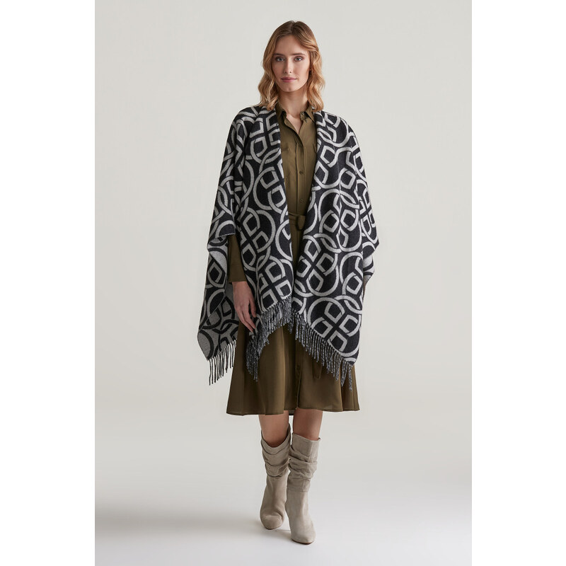 PONČO GANT G PATTERN PONCHO BLACK 57453106