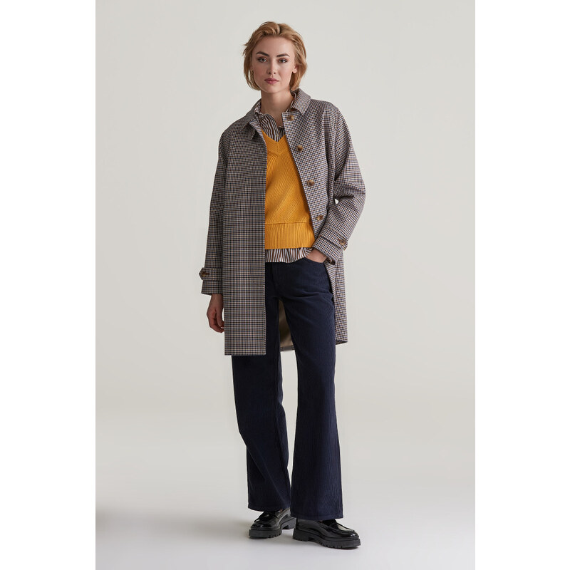 KABÁT GANT MINI CHECKED CAR COAT CACAO 57453084