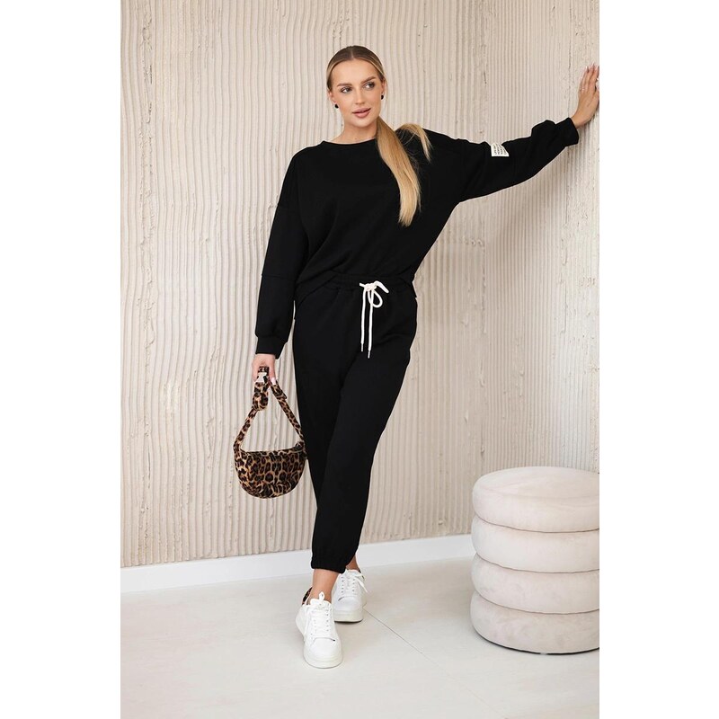 MladaModa Viskózová tepláková súprava model 7065P čierna 57467160