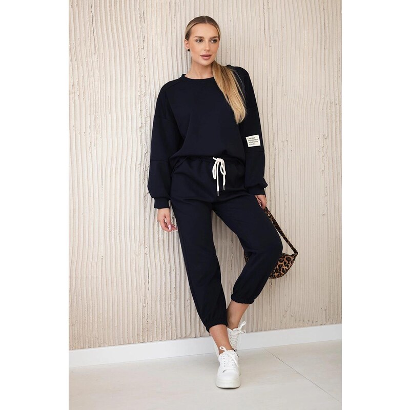 MladaModa Viskózová tepláková súprava model 7065P námornícka modrá 57467162