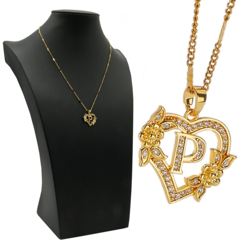 CITY STORM Retiazka s príveskom „P“ v srdiečku a kamienkami – Osobný 66889199