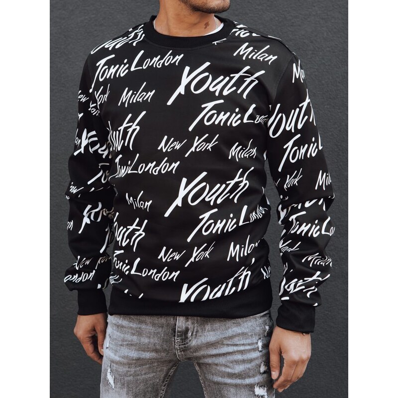 Dstreet Senzačná čierna mikina s nápismi 57487549