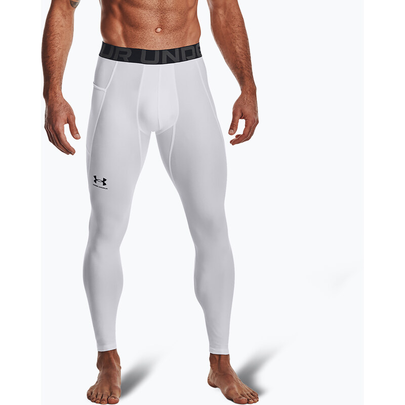 Pánske tréningové legíny Under Armour HeatGear white/black 57704062