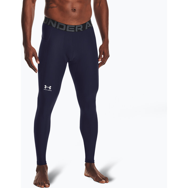 Pánske tréningové legíny Under Armour HeatGear midnight navy/white 57704063