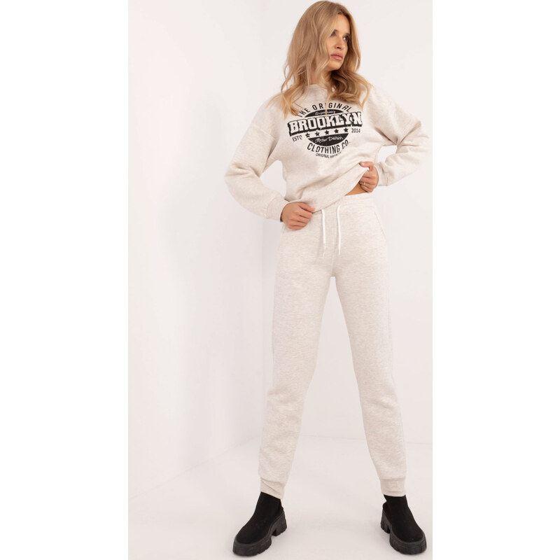 BASIC Béžové dámske tepláky s vreckami EM-DR-661.00-light beige 57479041