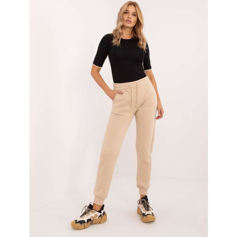 BASIC Béžové dámske tepláky s vreckami EM-DR-661.00-beige 57479042