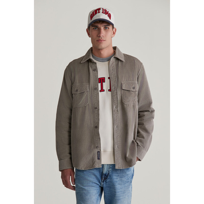 KOŠEĽA GANT REG CORDUROY OVERSHIRT WARM GREY 57512085