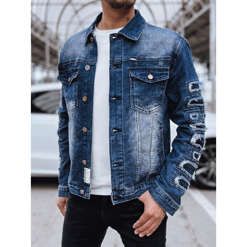 Dstreet Senzačná pánska modrá džínsová bunda 57521665