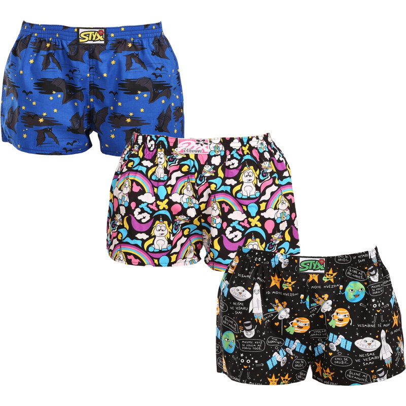 3PACK dámske trenky Styx art klasická guma viacfarebné (3K11889) 57532804