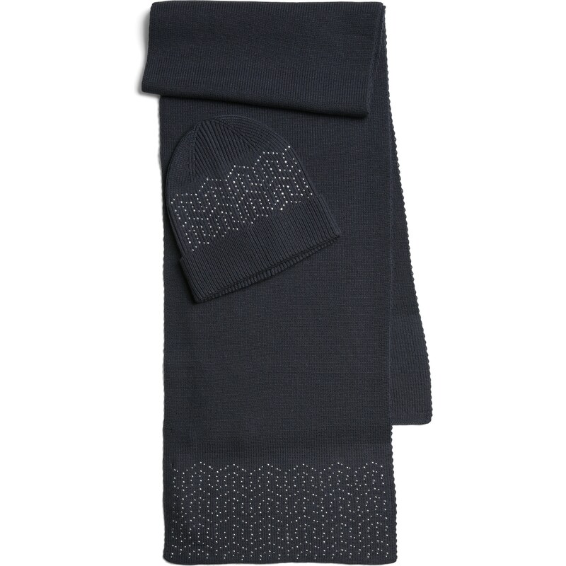 Pieces Dámska sada - čiapka a šál PCNASMINE 17152729 Ombre Blue 66582903