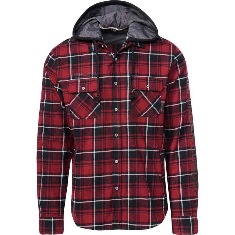 KOROSHI Košeľa sivá / tmavočervená / čierna / biela 57557622