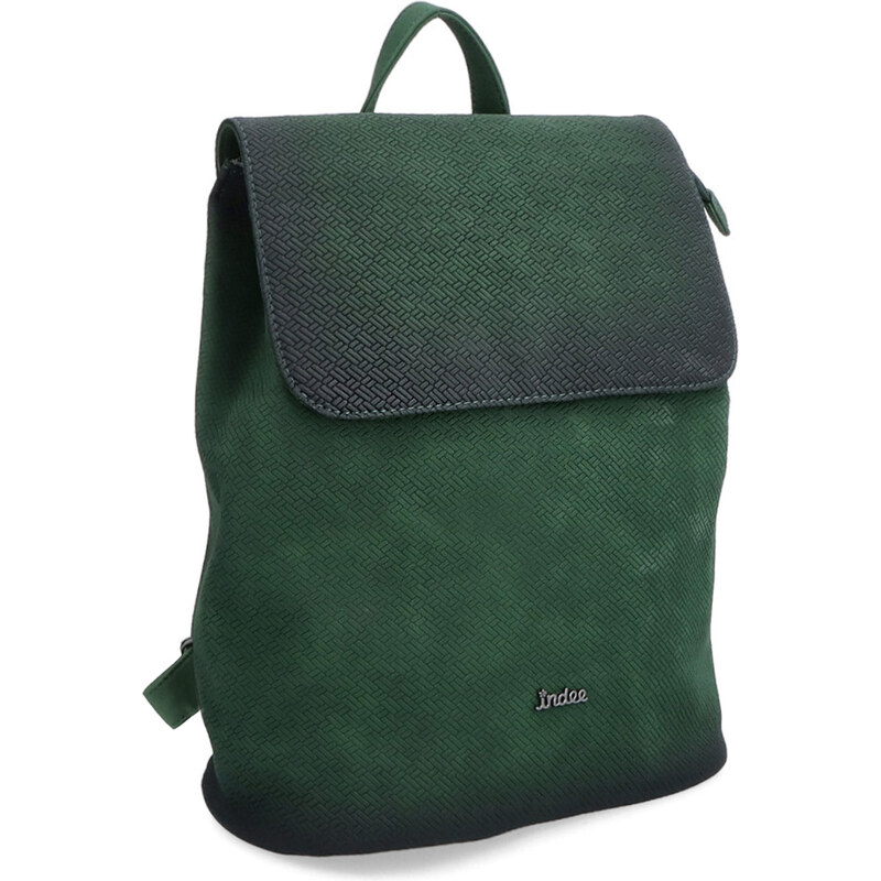 Mestský batoh zo syntetickej kože Indee zelená 6319 TZE 57568569